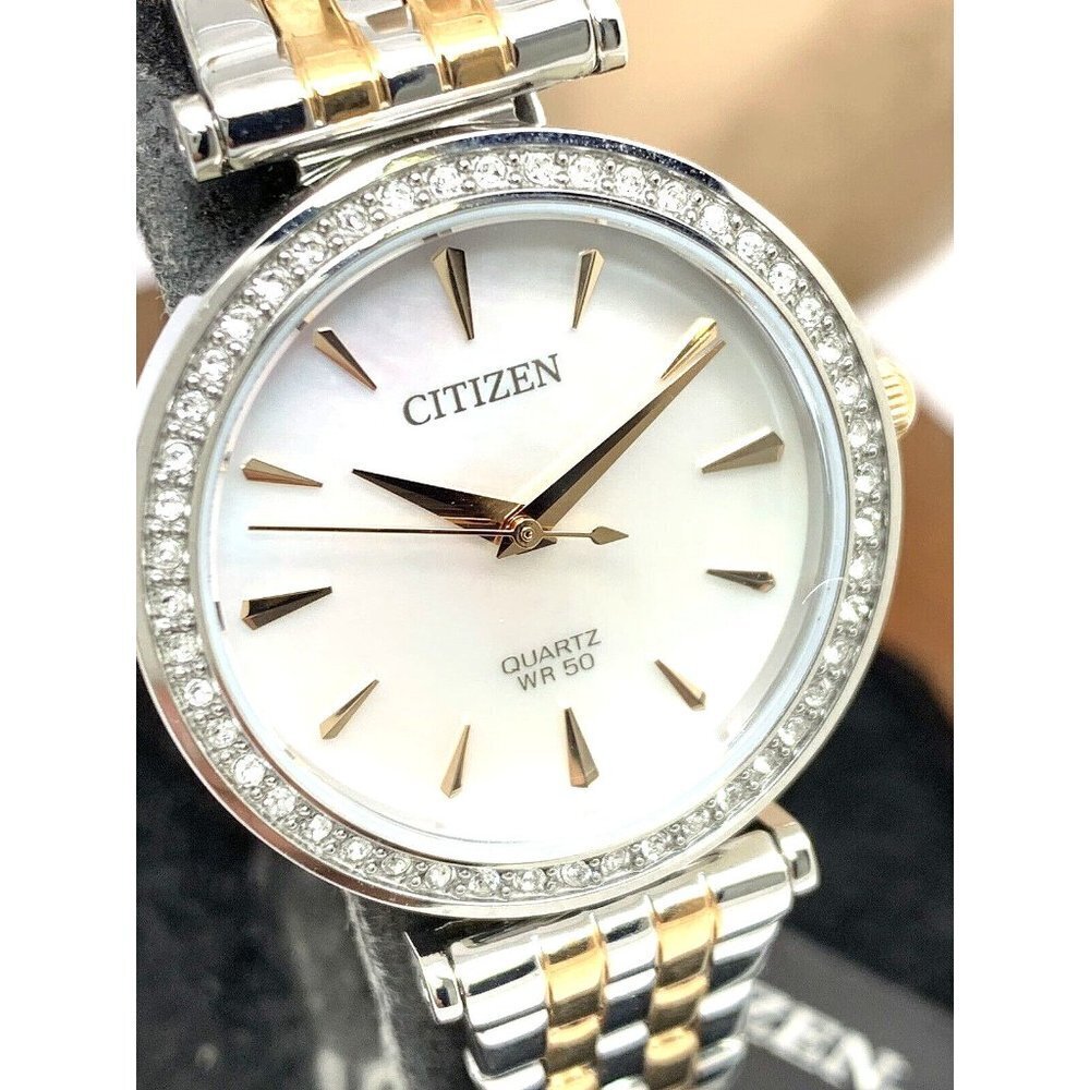 Citizen Womens Watch ER0216-67D Quartz White Mother of Pearl Dial Two To…